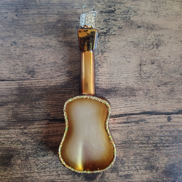Old World Christmas Gold Guitar Ornament Glitter Music Instrument Ornament 38010 - Picture 5 of 17